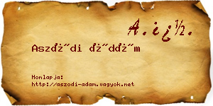 Aszódi Ádám névjegykártya
