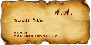 Aszódi Ádám névjegykártya