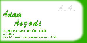 adam aszodi business card